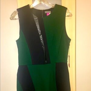 NWT Vince Camuto SZ 6 Green/Black Dress 67% Off!